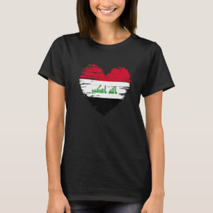 T-shirt Irak Coeur drapeau irakien fierté irakienne
