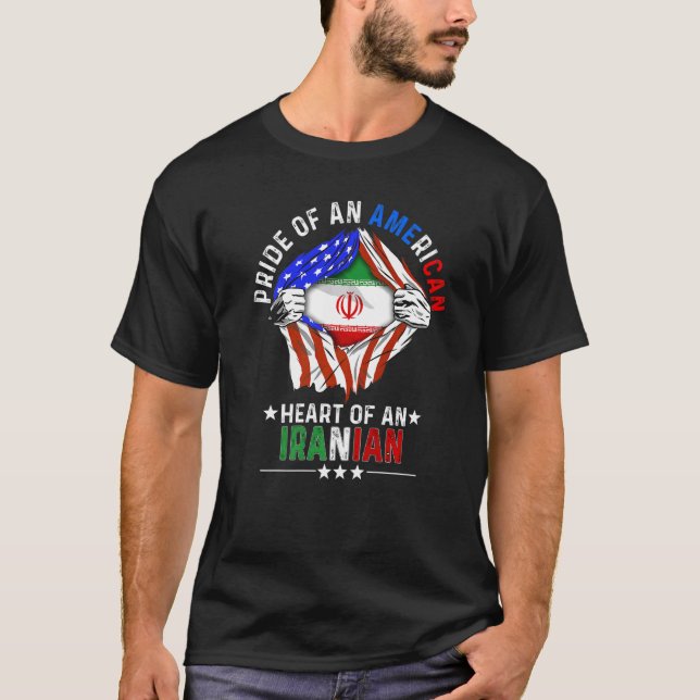 T-shirt Iran American America Pride pays étranger Ira (Devant)