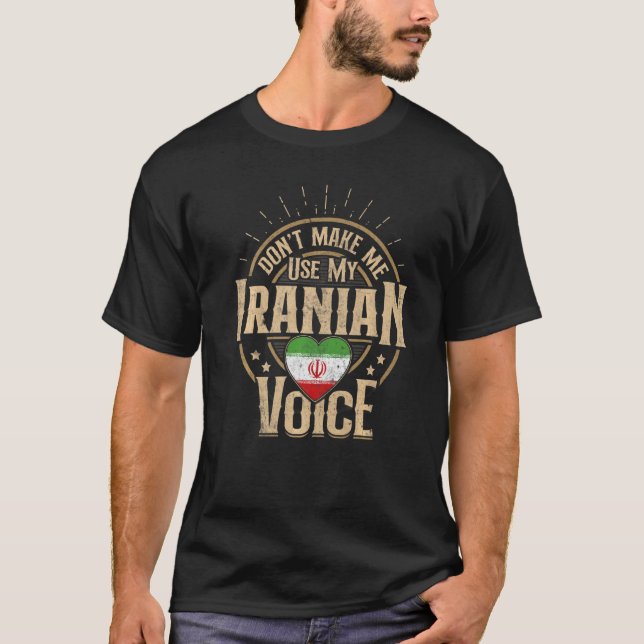 T-shirt Iran Drapeau Souvenirs Pour Iraniens Hommes & Femm (Devant)