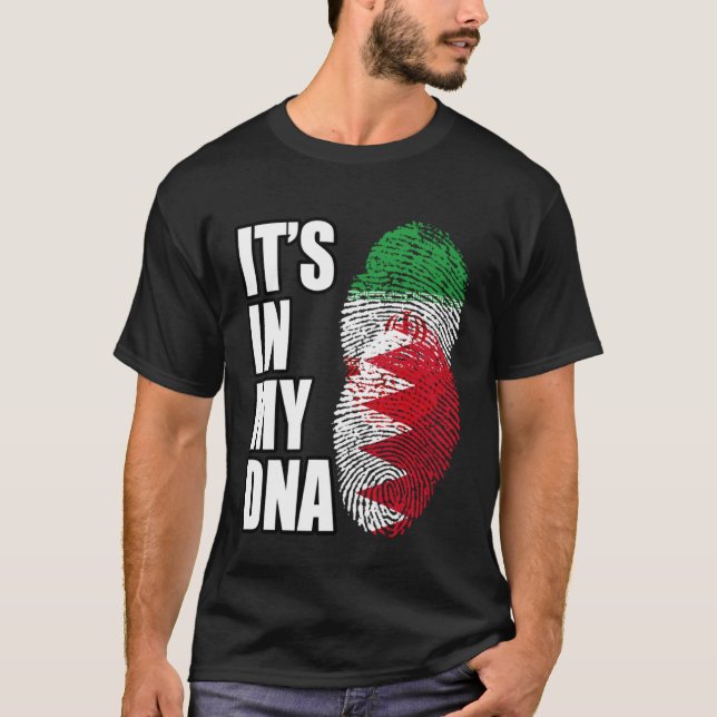 T-shirt Iran Et Bahreïn Mélangent Le Patrimoine Du Drapeau (Devant)