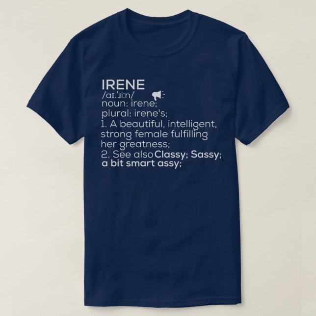 T-shirt Irène Nom Irene Définition Irène Nom Féminin Iren (Design devant)