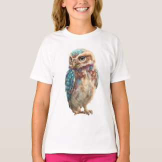 T-shirt Iridescent Rainbow Feathered Owlet Kids