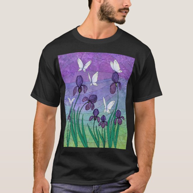 T-shirt iris et papillons (Devant)