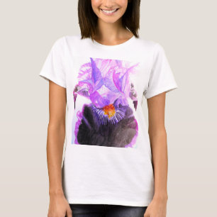 T-shirt Iris Pourpre Fleur Aquarelle Florale Anniversaire