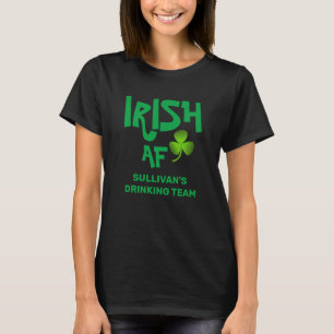 T-shirt Irish AF Drick Team Custom Name Black Green 