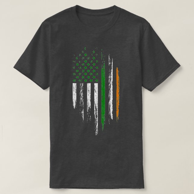 T-shirt Irish American Flag Ireland Pride St Patrick's Day (Design devant)