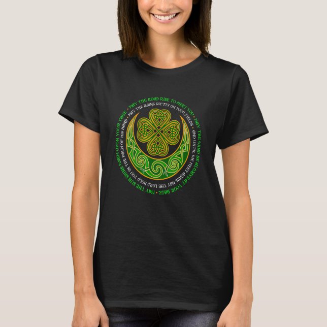 T-shirt Irish Blessing Celtic Knot 4 Leaf C St Patrick's D (Devant)