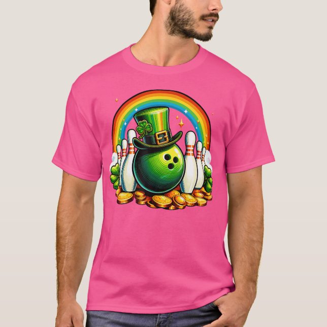 T-shirt Irish Bowling Balls Shamrock Leprechaun St Patrick (Devant)