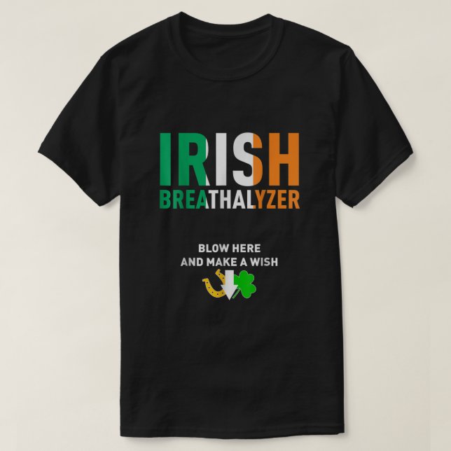 T-shirt Irish Breathalyzer souffle ici Jour de la Saint Pa (Design devant)