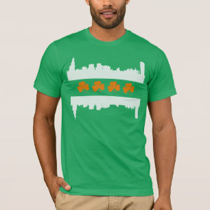 T-shirt Irish Chicago Skyline Flag St Patrick's Day