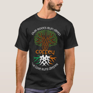 T-shirt Irish COFFEY Nom De Famille Notre Amour Runs Deepe