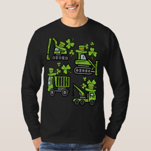 T-shirt Irish Construction Truck Crane Toddler Boys St Pat