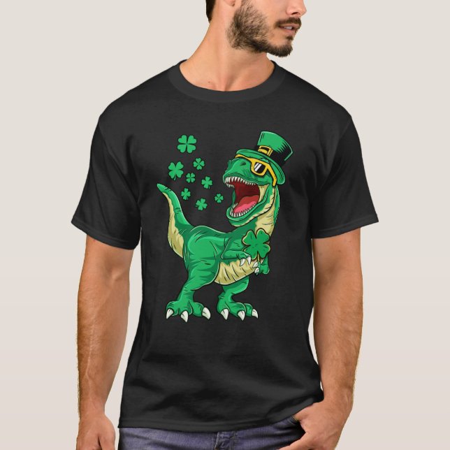T-shirt Irish Dinosaur rex Happy St Patrick's Day Toddlers (Devant)