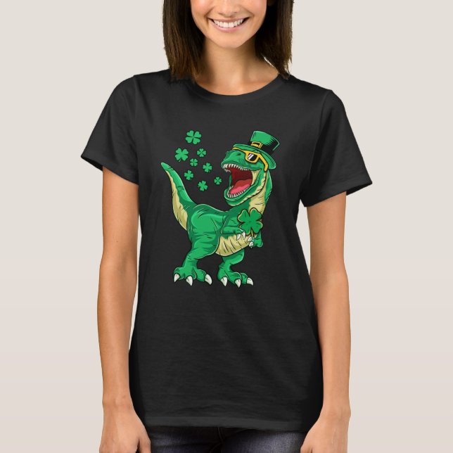 T-shirt Irish Dinosaur rex Happy St Patrick's Day Toddlers (Devant)
