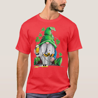 T-shirt Irish Gnome Boire Bière Lucky Shamrock Gnome St Pa