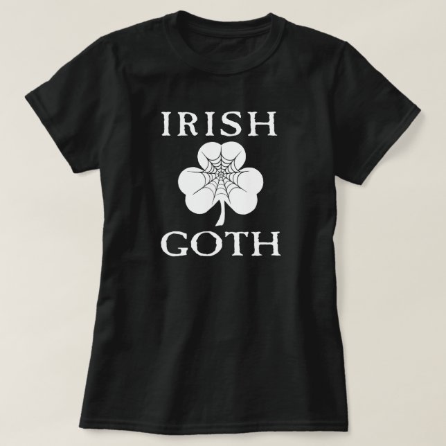 T-shirt Irish Goth Shamrock Spider Web (Design devant)