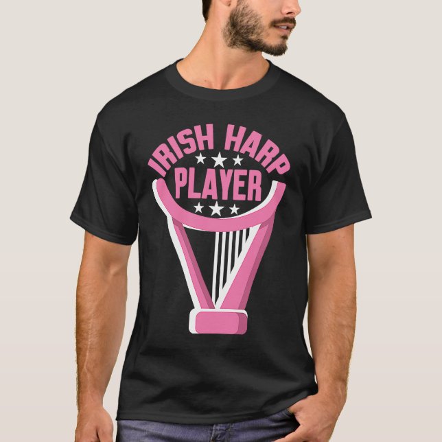 T-shirt Irish Harp Player Harp (Devant)