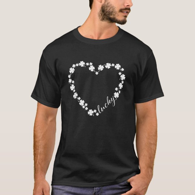 T-shirt Irish Heart Shamrock 4 Leaf Clover St Patrick s Da (Devant)