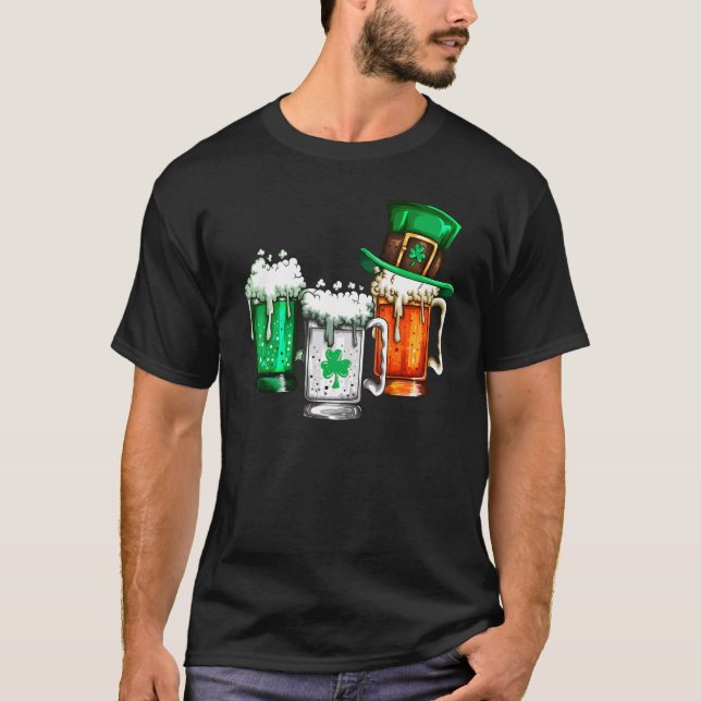 T-shirt Irish Irish Holiday Irish Beer Shamrock Beer (Devant)