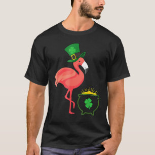 T-shirt Irish Leprechaun Flamant rose Jour de la Saint Pat