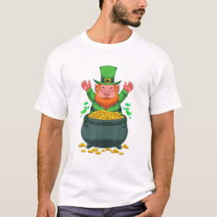 T-shirt Irish Leprechaun Pot De Gold Ireland St patrick D