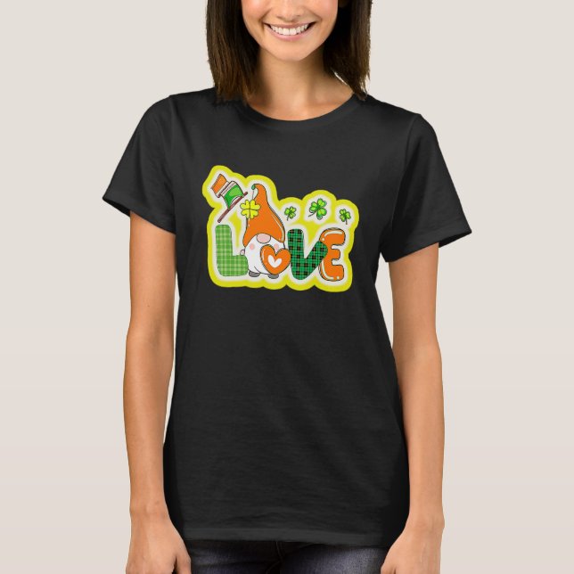 T-shirt Irish Love St Patrick's Cute Gnome for Women (Devant)