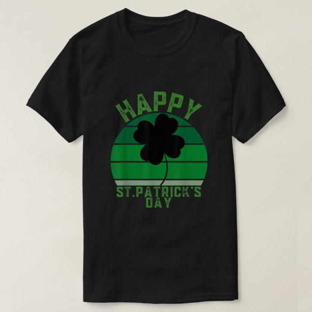 T-shirt Irish Retro Sunset Shamrock Happy Jour de la Saint (Design devant)