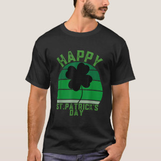 T-shirt Irish Retro Sunset Shamrock Happy Jour de la Saint