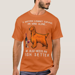 T-shirt Irish Setter and wine Funny