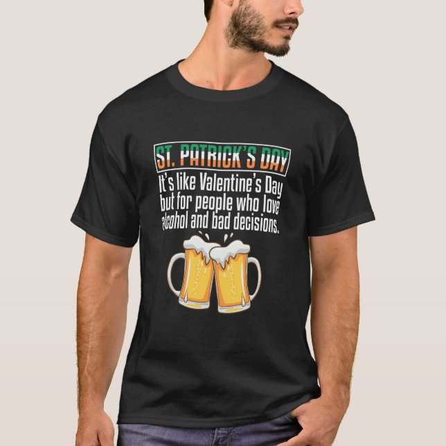 T-shirt Irish Shamrock Beer Drinking Happy Saint Patrick's (Devant)