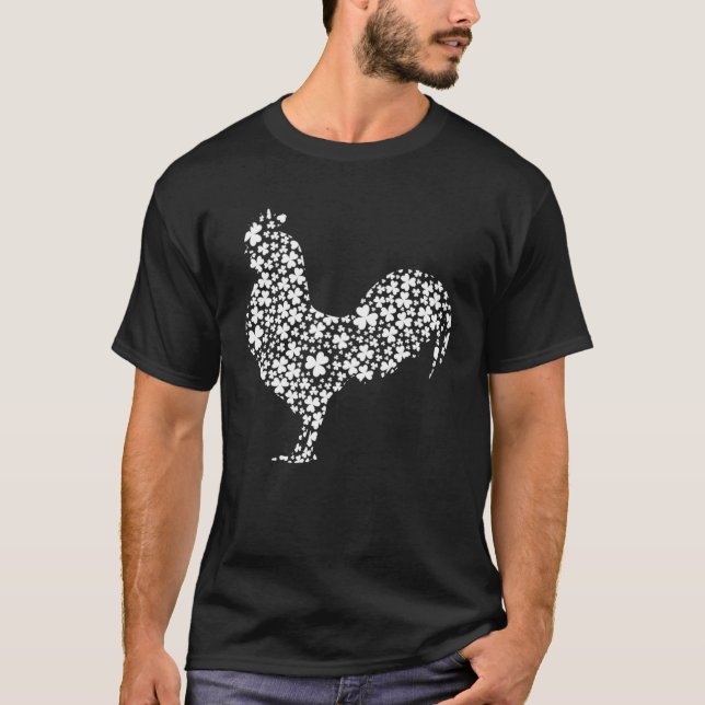 T-shirt Irish Shamrock Leaf Rooster St Patrick s Day (Devant)