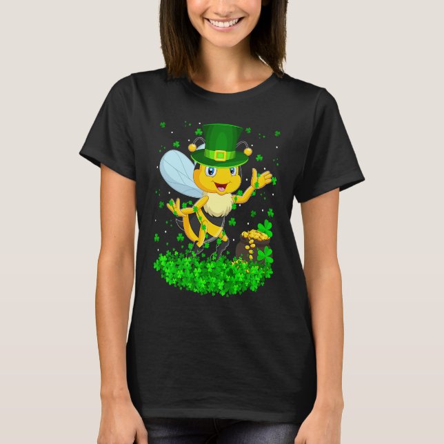 T-shirt Irish Shamrock Leprechaun Bee St Patrick's Day  1 (Devant)