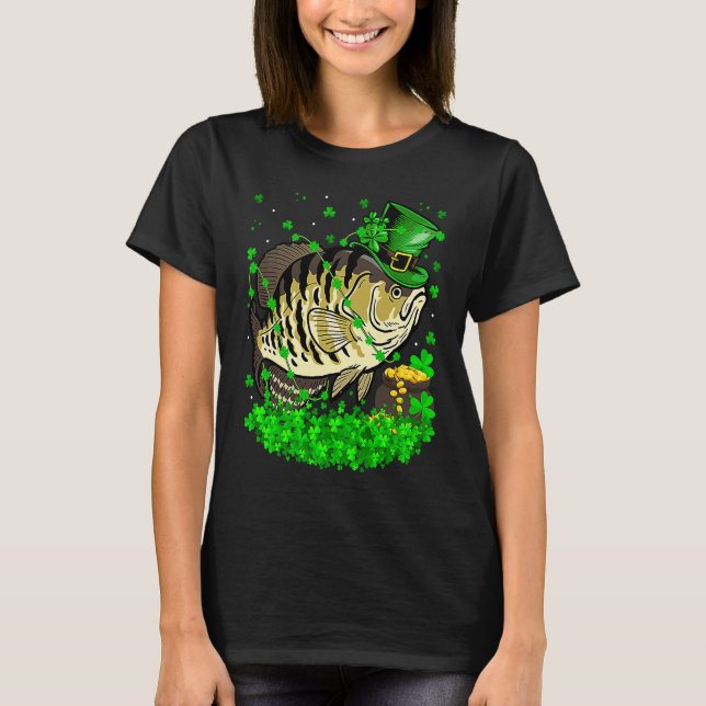 T-shirt Irish Shamrock Leprechaun Crappie Fish St Patrick' (Devant)