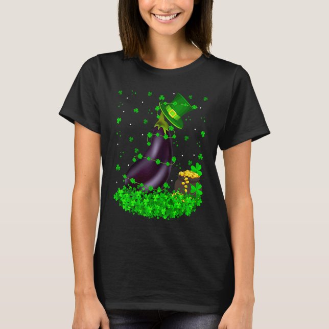 T-shirt Irish Shamrock Leprechaun Eggplant St Patrick's Da (Devant)