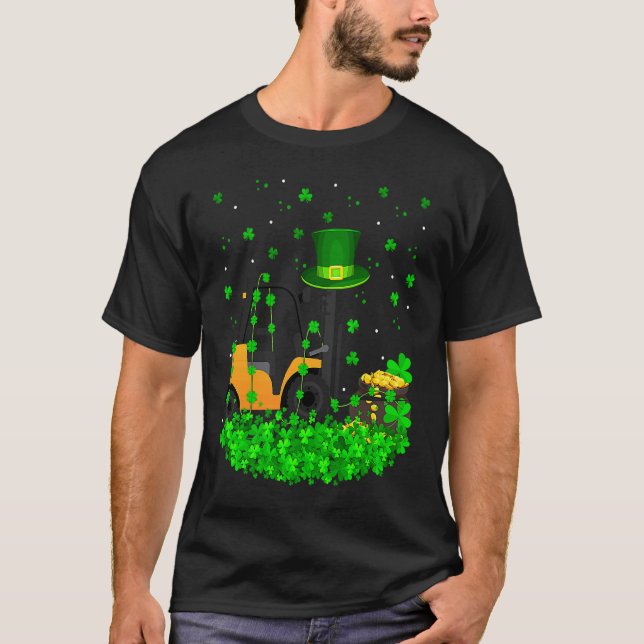 T-shirt Irish Shamrock Leprechaun Forklift St Patrick's Da (Devant)