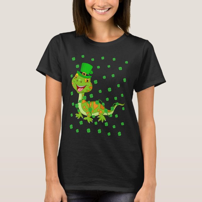 T-shirt Irish Shamrock Leprechaun Gecko St Patrick's Day (Devant)