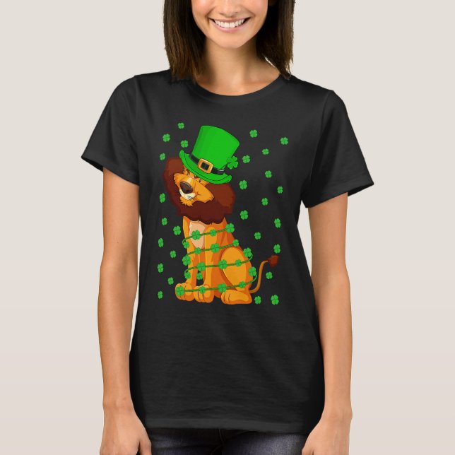 T-shirt Irish Shamrock Leprechaun Lion St Patrick's Day (Devant)