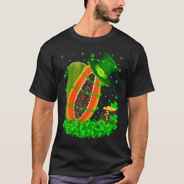 T-shirt Irish Shamrock Leprechaun Papaya St Patrick's Day (Devant)