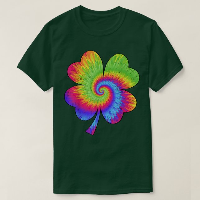 T-shirt Irish Shamrock Tie Dye Happy St Patrick's Day Go L (Design devant)
