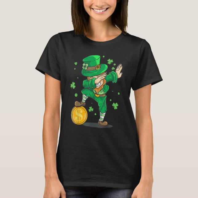 T-shirt Irish St Patrick Day Dabbing Leprechaun Kid Toddl (Devant)