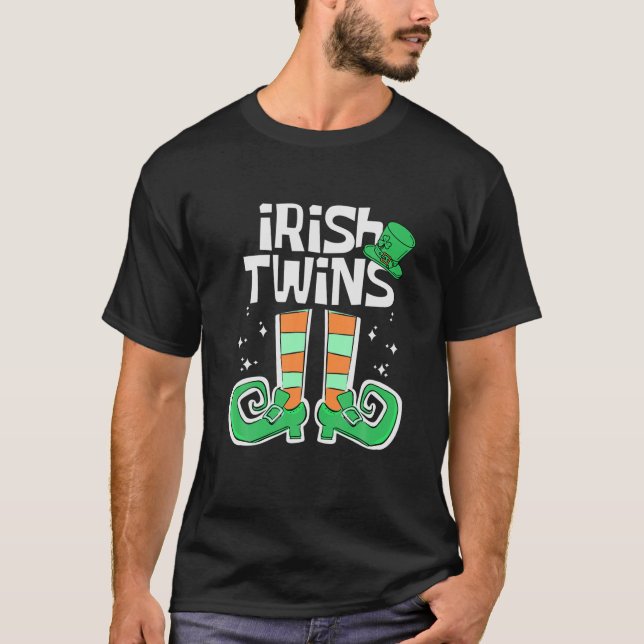 T-shirt Irish Twins Funny St Patrick's Day Leprechaun Iris (Devant)
