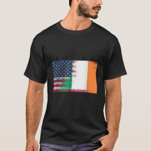 T-shirt Irlandais Américain Demi Irlande Demi-Amérique Dra