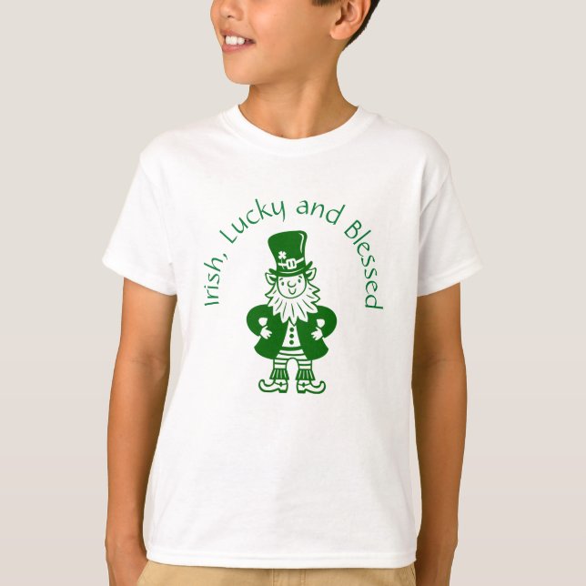 T-shirt irlandais, chanceux et béni (Devant)