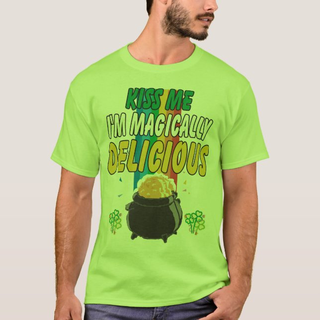T-shirt Irlandais - embrassez-moi que je suis comme par (Devant)