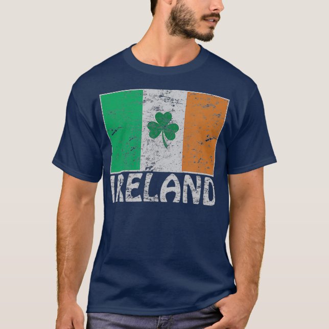 T-shirt Irlandais en détresse Shamrock du drapeau Cool irl (Devant)