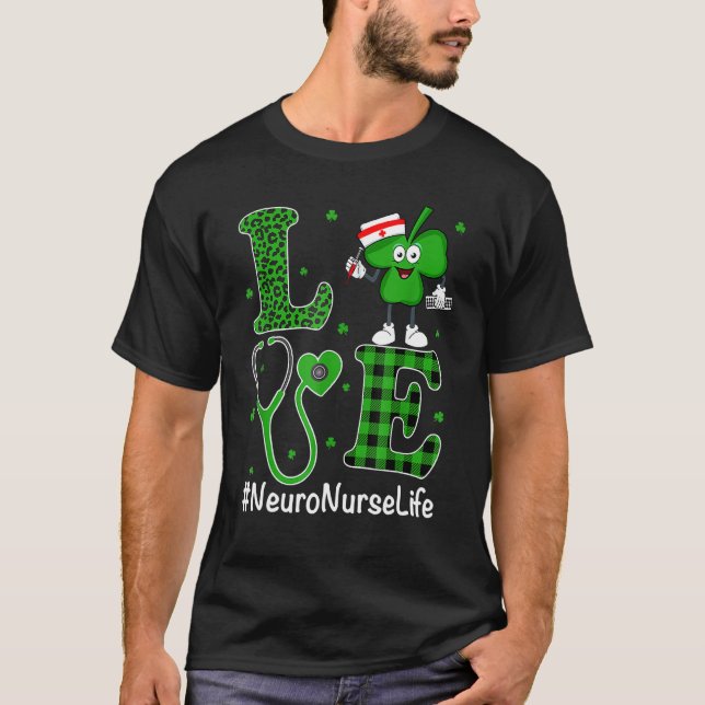 T-shirt Irlandais Infirmière Jour de la Saint Patrick Amou (Devant)