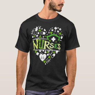 T-shirt Irlandais Infirmière Stethoscope Scrub Jour de la