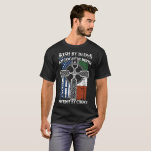 T-shirt irlandais par sang américain par naissance patriot