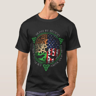 T-shirt Irlandais Par Sanguinaire Américain Par Naissance 