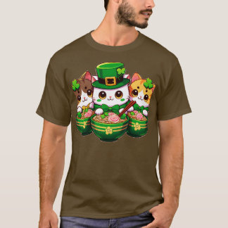 T-shirt Irlandais Ramen Chats Jour de la Saint Patrick mig